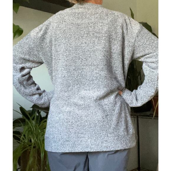 Moose tapestry crewneck sweatshirt, fringed, reworked, upcycled  sz Xl - Picture 2 of 7